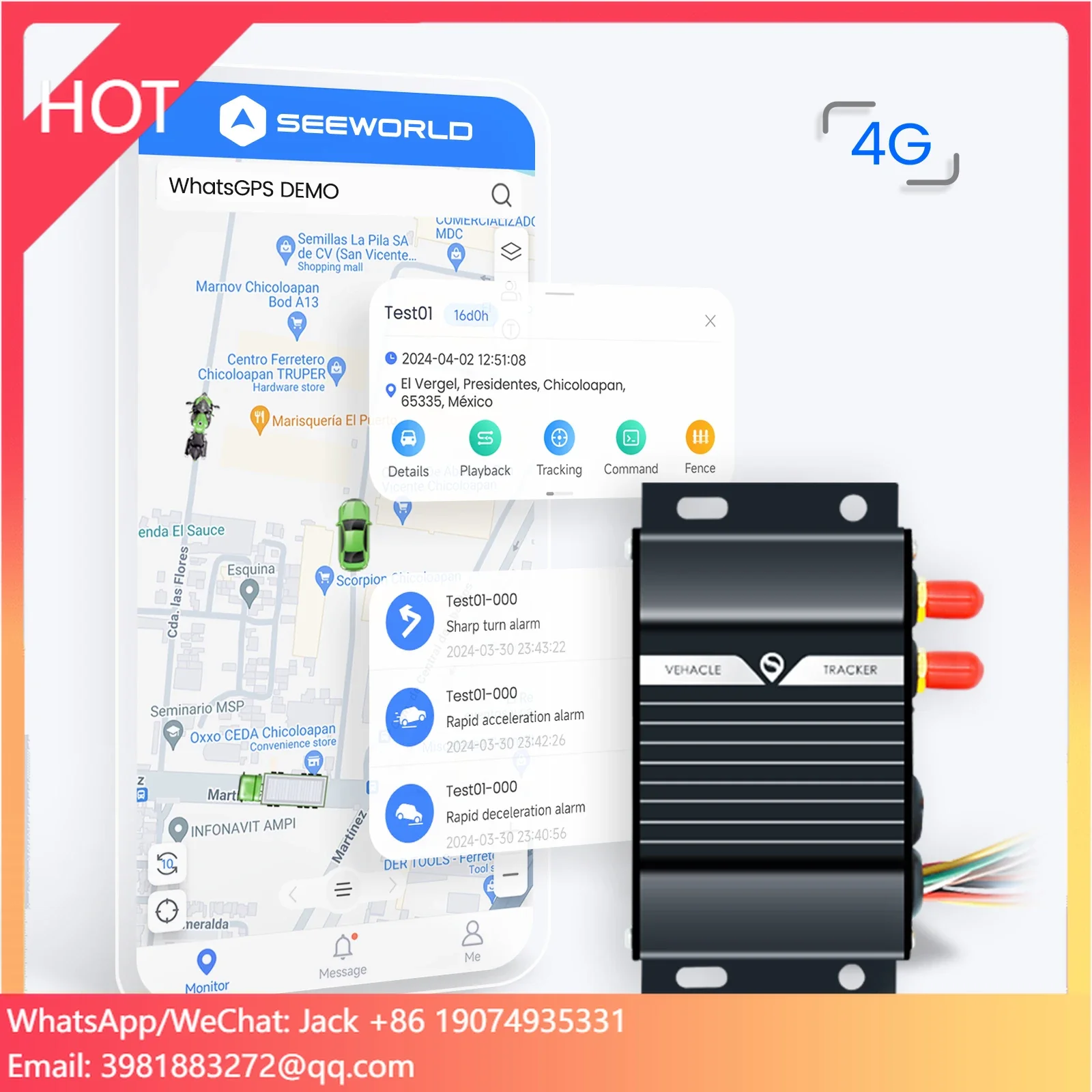 SEEWORLD S208L Car Tracker GPS Vehicle Monitoring With Fuel Sensor FCC Rohs Certified For Automotive Fleet Management For Trucks