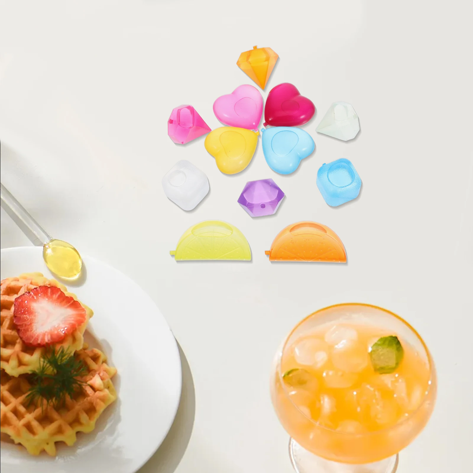 

96pcs For Drinks Reusable Clear Plastic Blocks Quick Freezing Non-Diluting Decorative Cubes Washable Freezable Ice Cube Mold