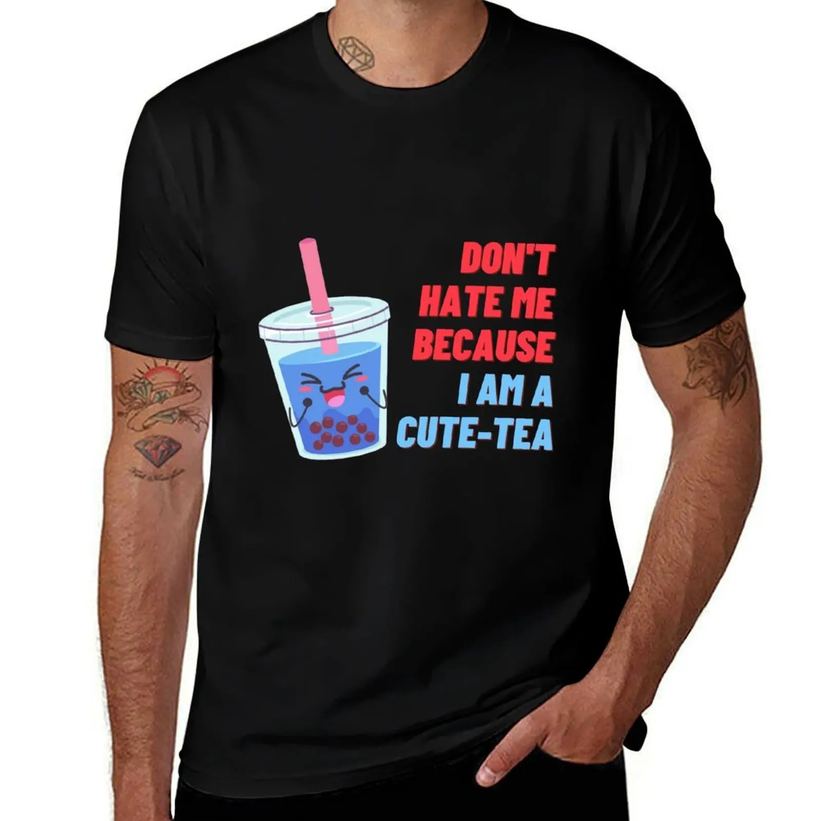 

Футболка Cute Boba Milk Tea-I am a Cute, рубашка в стиле аниме, подарки для парня, лето 2021, наряды для мужчин
