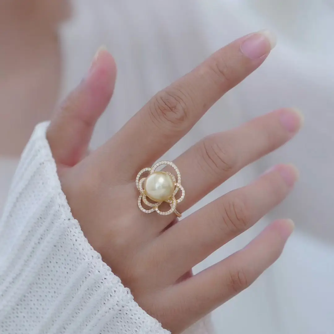 S925 Sterling Silver Adjustable Finger Ring Mountings Base Setting Findings Jewelry Components for 10-11mm Pearls 3pcs/lot