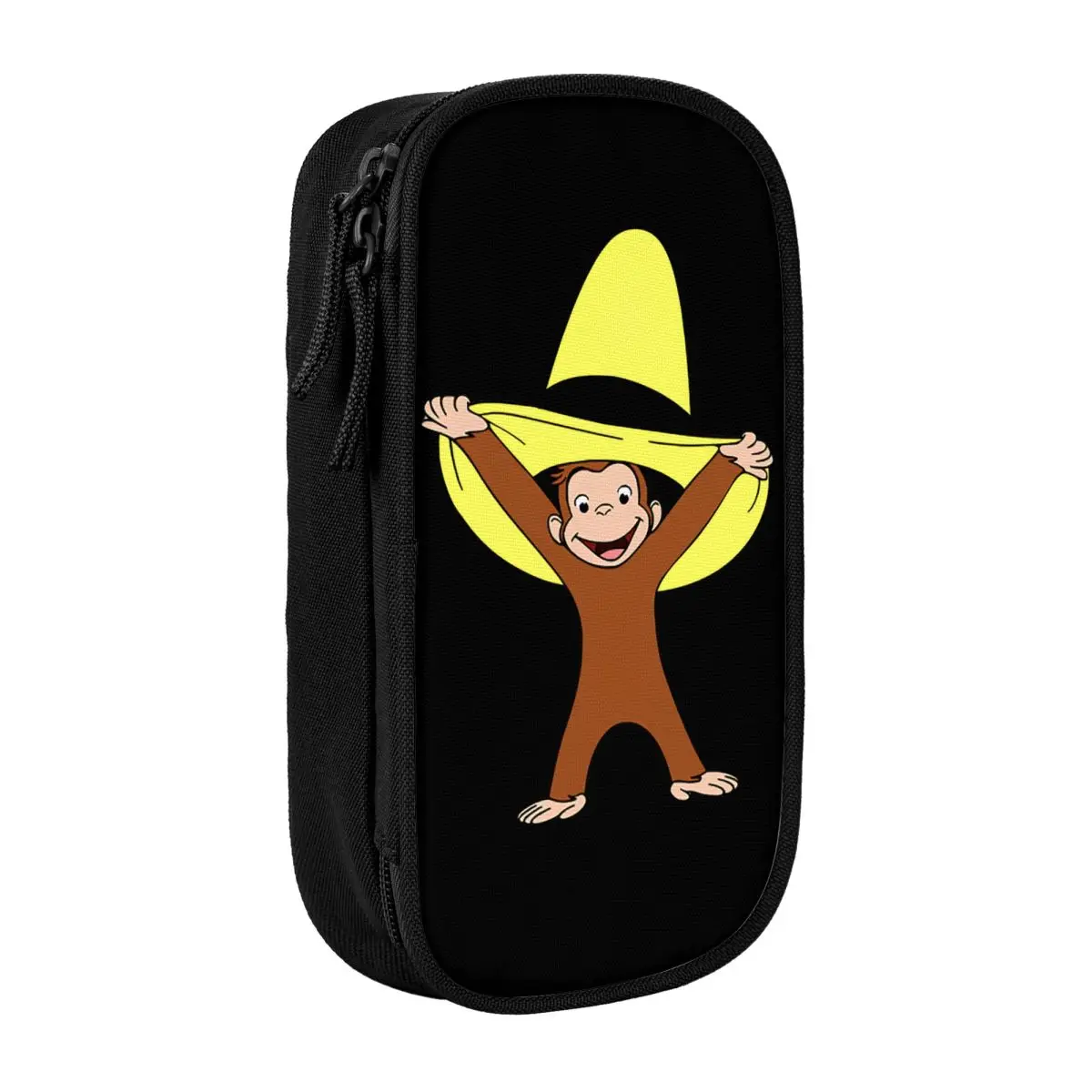 Custom Kawaii Curious George Trend Pencil Case for Girls Boys Cartoon Large Storage Pen Box Bag School Supplies