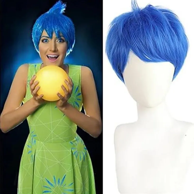 Movie Inside Out Joy Cosplay Costume Cartoon Flower Princess Dress Wig For Kids Girls Halloween Carnival Birthday Party Dress Up