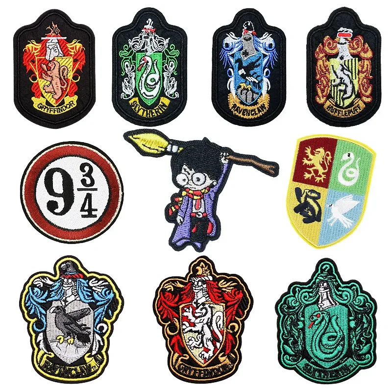 Harries Cloth Sticker Anime Figure Magic Academy Potters Embroidery Patches Gryffindor Hufflepuff Decoration Clothing Patch