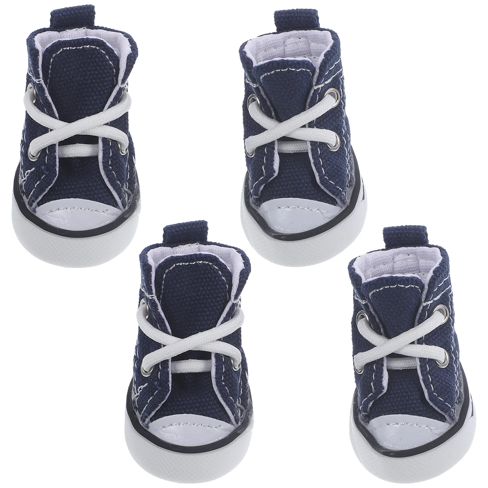 

4pcs Fashion Stars Denim Pet Dog Puppy Non-slip Lace-up Casual Shoes Sneakers Boots - Size XS (Blue)