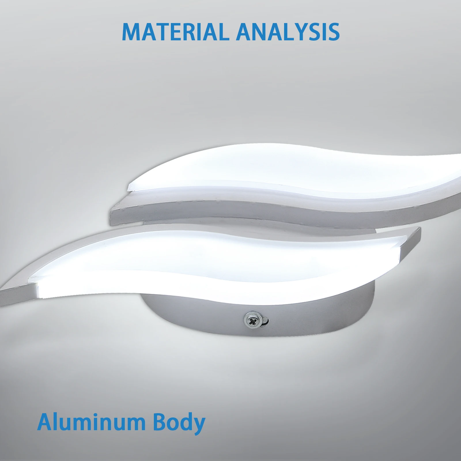 Moderne LED-Wandleuchte für Innenräume, 12W Weiße LED-Wandlampe, 6500K Kaltlicht, Acryl-Blattförmige Wandleuchte für Schlafzimmer – Detail 4