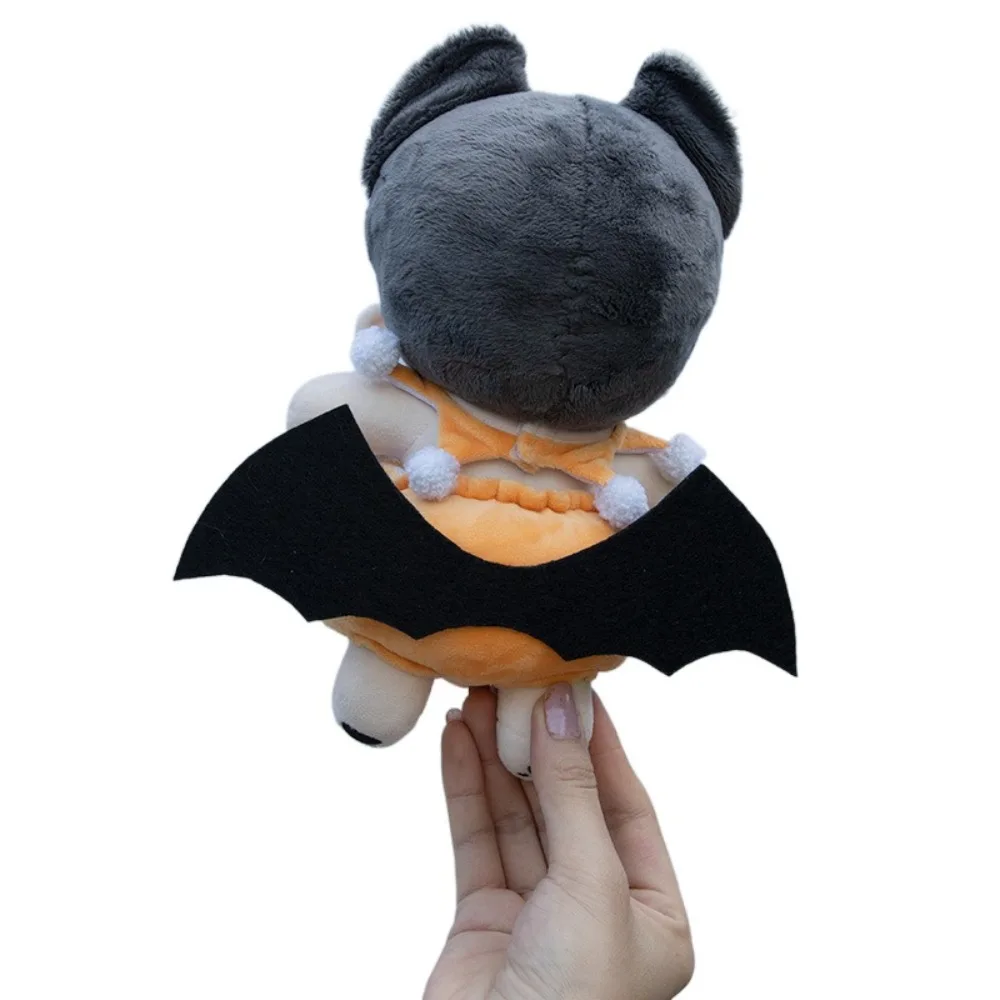 Muñeca de algodón con alas de murciélago, conjunto de ropa de Halloween, muñeca de algodón de moda Kawaii, traje de felpa de calabaza, vestido bonito, ropa para muñecas de peluche