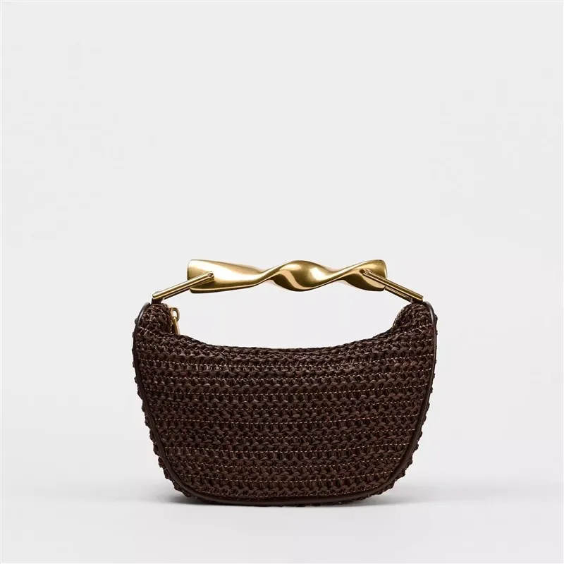 

Мояся тканая сумка, женская сумка через плечо на одно плечо, ручная сумка с металлической цепочкой, высококачественная сенсация в стиле ретро