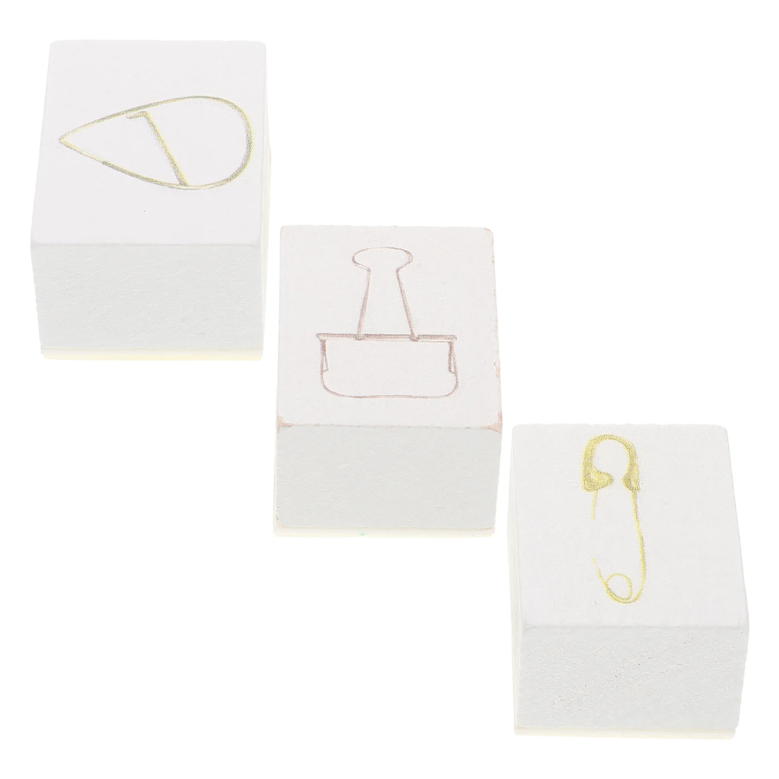 3pcs Handmade Stamp Craft Clothes Pin Journal Small Vintage Book Stamps Mini Scrapbooking Rubber Decorative Artistic