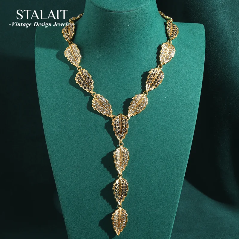 

Vintage Long Gold Color Leaf Necklace Charm Y-Shape Chain Beads Woman Bohemian Statement Luxury Dubai Jewelry Designers 2025 New