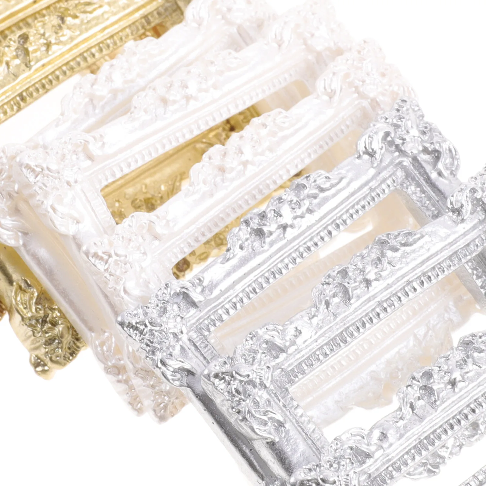 9 Buah Bingkai Foto Resin Retro Miniatur Dekorasi Kerajinan Diy Antik untuk Casing Ponsel Bingkai Foto Kecil Aksesori Ringkas