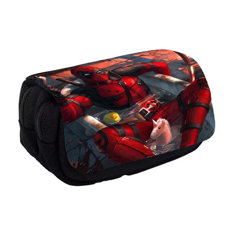 Deadpool & Wolverine Marvels Pencil Case Kids New Anime Action Figures Stationery Bags Student School Pen Pouch Boys Girls Gift