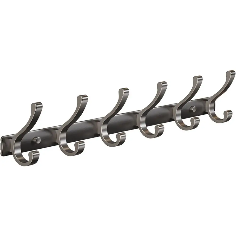 Durable Wall-mounted Robe Hooks Over-the-door Perforation-free Coat Rack Space Aluminum Multifunctional Clothes Holder