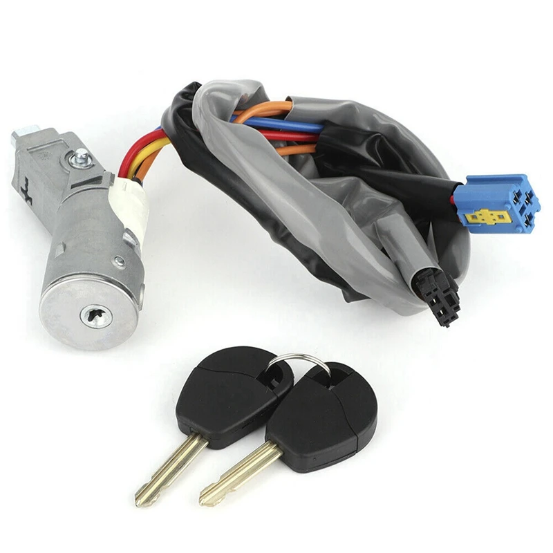 2X Car Ignition Key Auto Ignition Lock Starter Switch With 4 Keys 4162.CF Fits For Citroen Berlingo Peugeot Partner