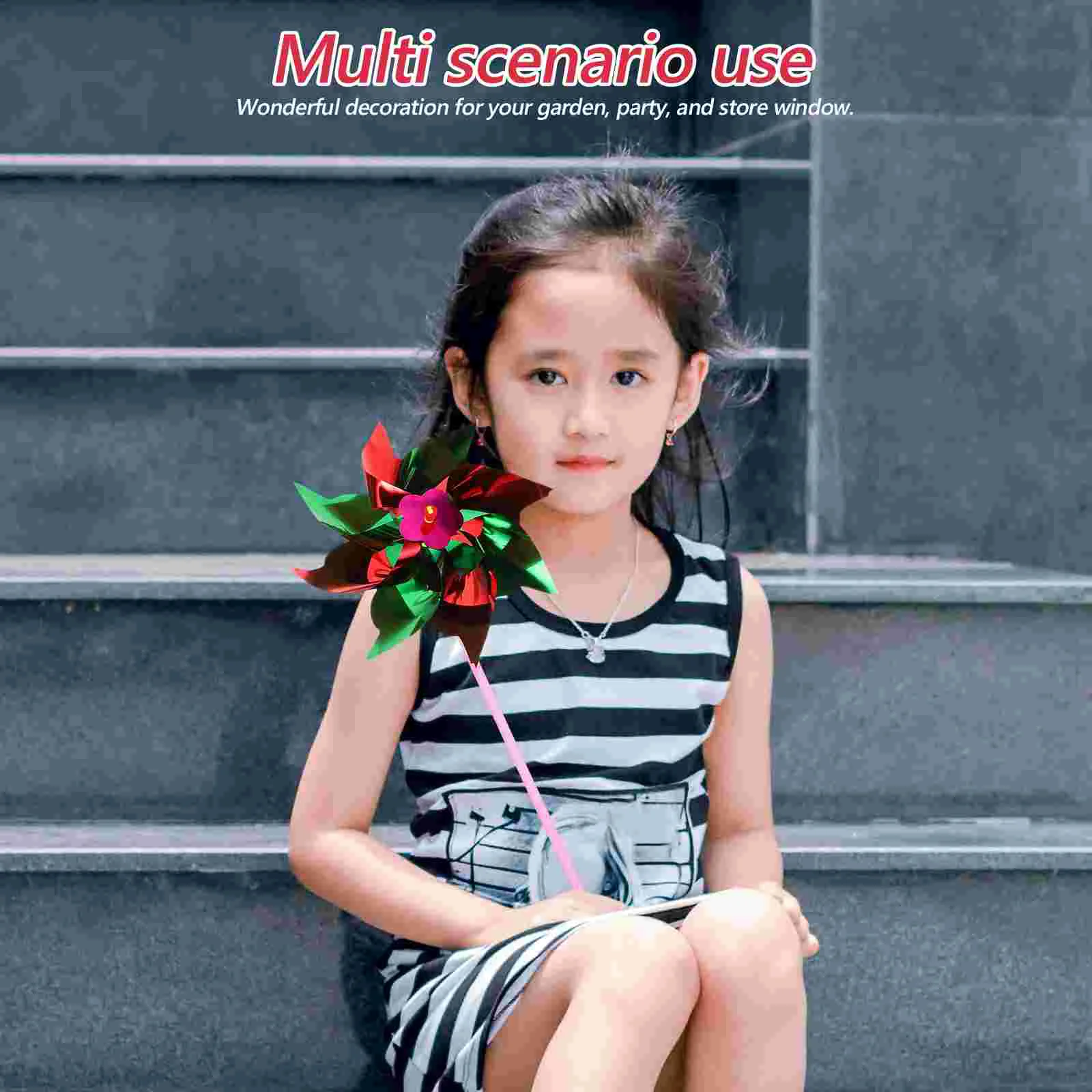 10 pezzi di giocattoli da esterno per vento da prato per bambini Spinner sfuso decorativo Windwill