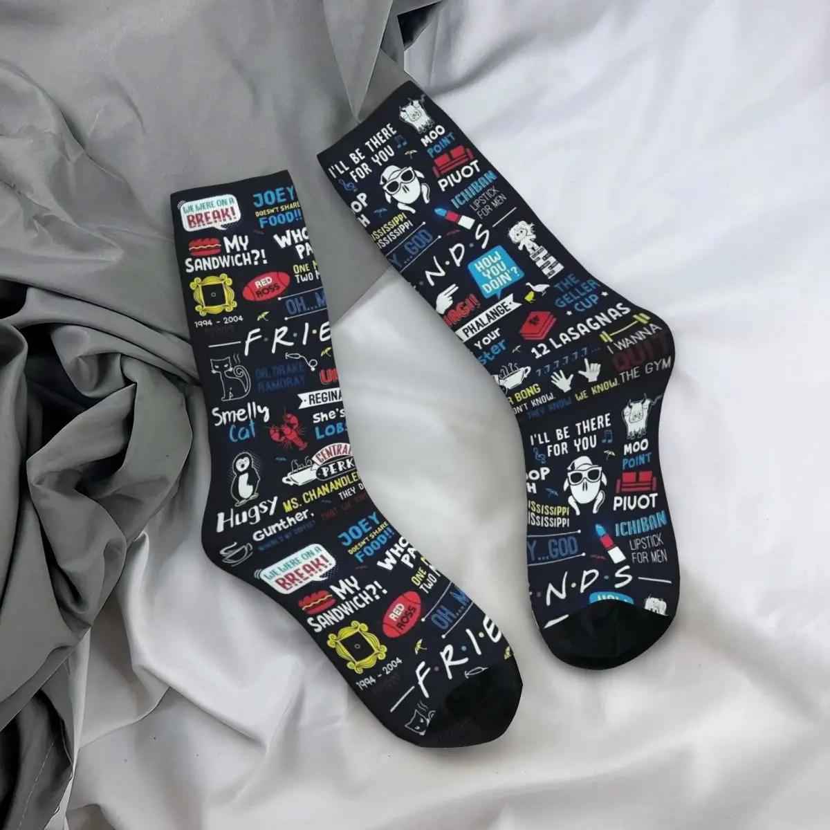 Calcetines coloridos con estampado 3D de Best Friends para hombre y mujer, medias cálidas de estilo callejero, Unisex