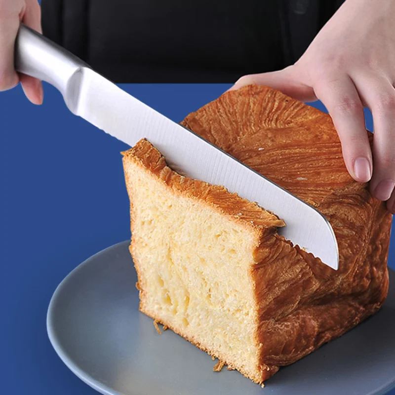 PLYS All-steel Serrated Bread Knife Cut Bread Toast Knife Lasagna Flat Non-slag Baking Knife