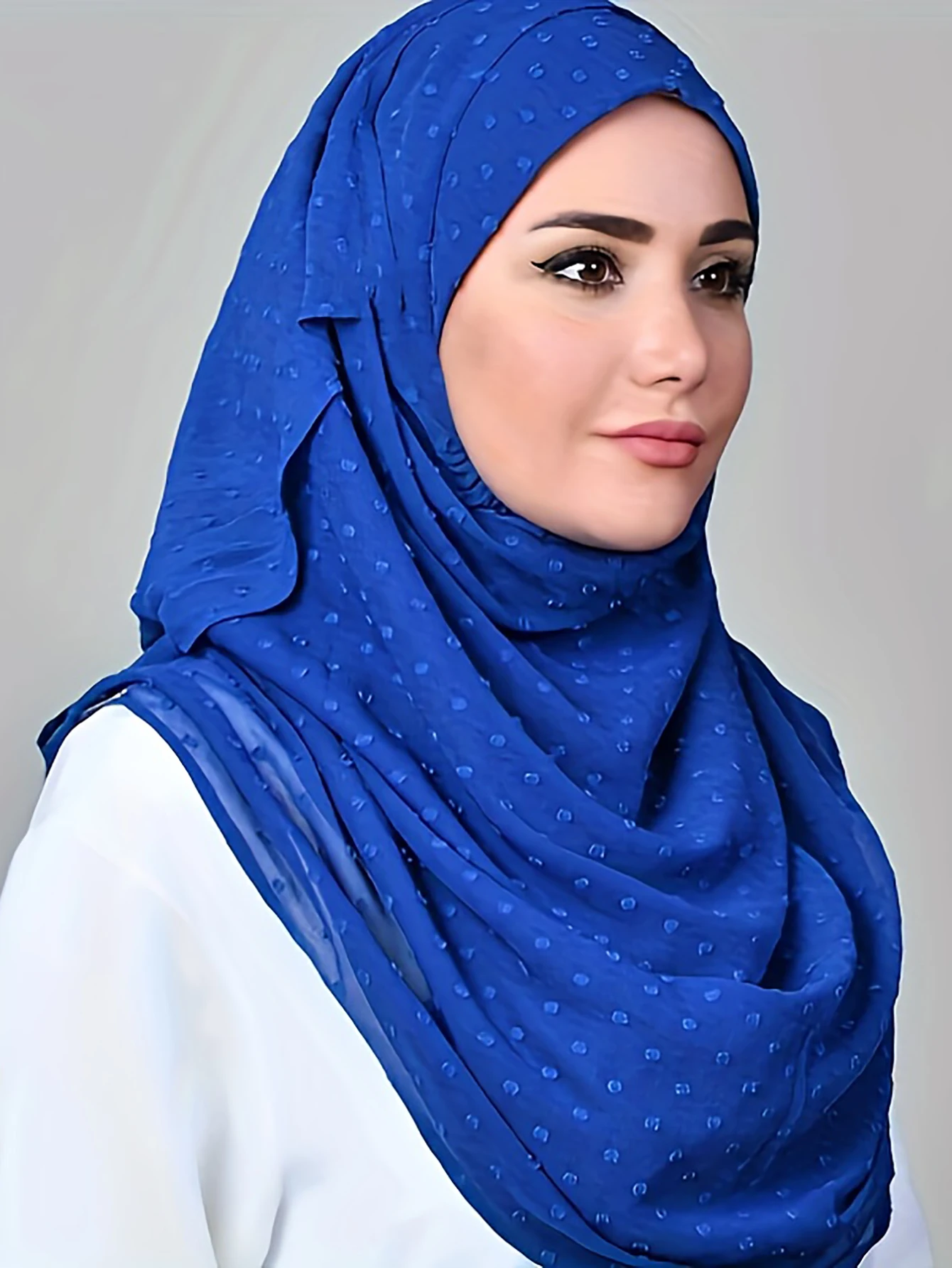 1pc Solid Color Chiffon Scarf Pom Pom Trim Shawl Simple Style Basic Windproof Sunscreen Hijab For Women