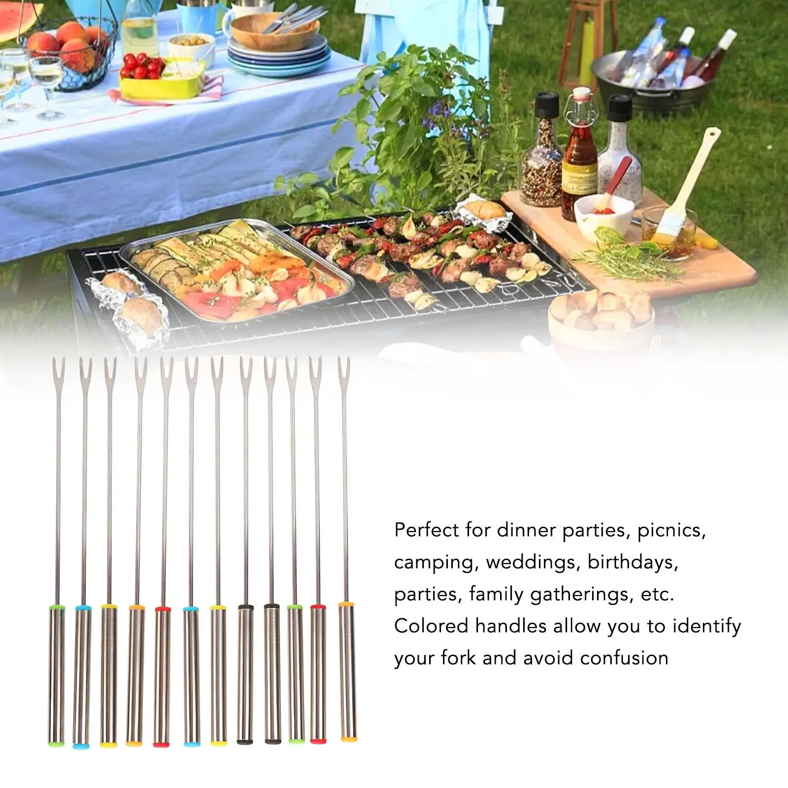 Heat Resistant Fondue Forks Marshmallow Roasting Sticks for picnics