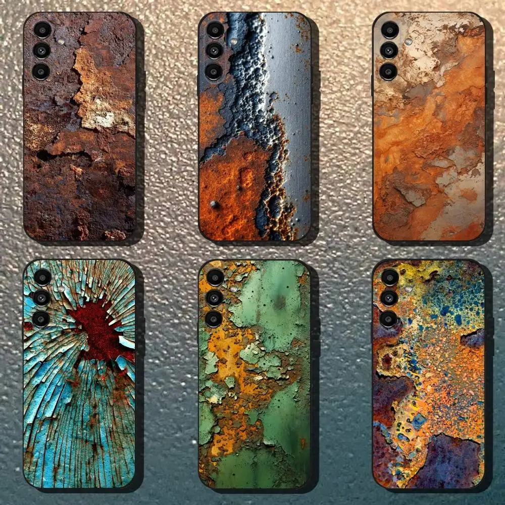 

Retro Industrial Style Rusty Phone Case For Samsung Galaxy A13,A21s,A22,A31,A32,A52,A53,A71,A80,Soft Black Shell