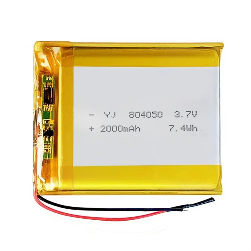 804050 3.7V 2000mAh Li-ion Polymer Battery for Power Banks LED Devices DIY Tools GPS Trackers Replacement for 803040 803450 Mode