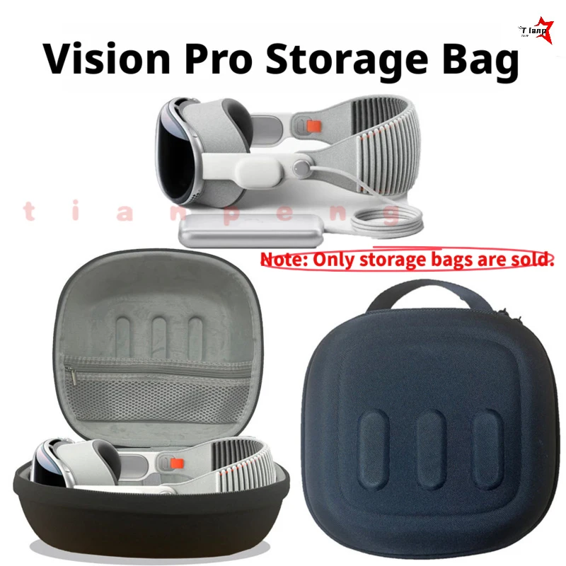 WYORESY For  Vision Pro All-In-One Storage Bag Shockproof VR Glasses Protective Case Built-In Power Bank Compartment