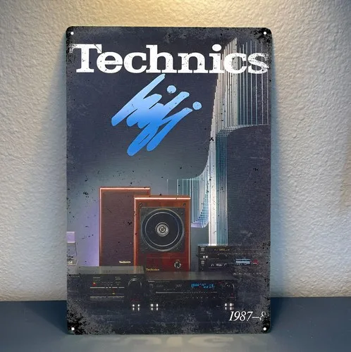 Y1,Technics Vintage Audiophile Hi-Fi Speakers Metal Poster -20x30cm Tin Sign