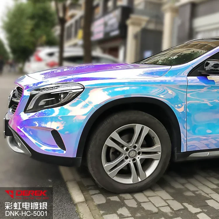 Derek Rainbow Chrome Car Wrap Vinyl Sticker 1.35*18m holographic Mirror chrome for whole car wrapping