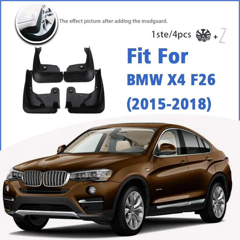 

Mudguard For BMW X4 F26 2015 2016 2017 2018 Front Rear 4pcs Mudflaps Mudguards Car Accessories Auto Styline Splash Guard Fender