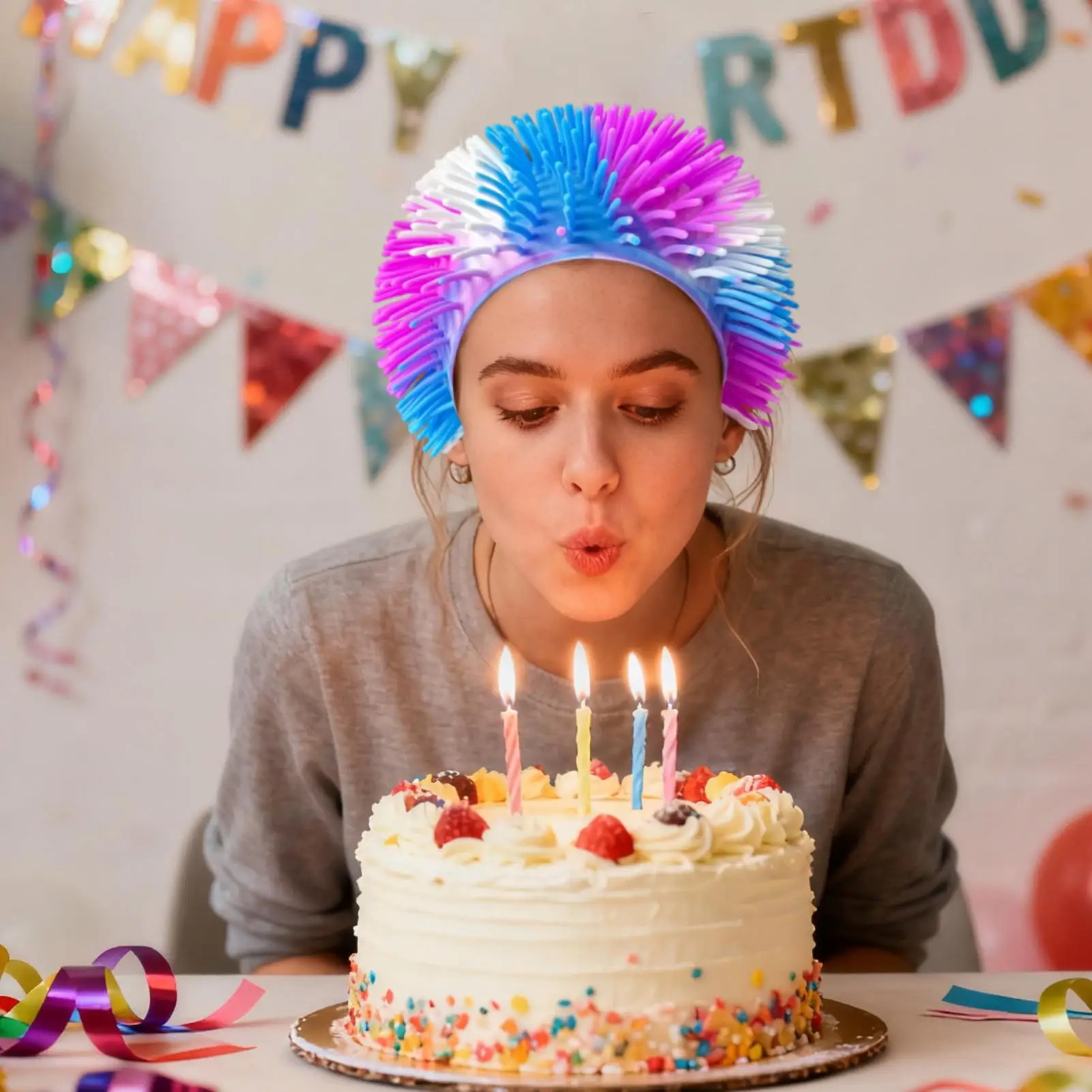 Streich-Hut, Streich-Requisite, moderne Mode, wackeliger Kopf, Knebel, Witz-Hut für Teenager, Studenten, Frauen, Männer, Kinder, Kinder, Familientreffen, Schule
