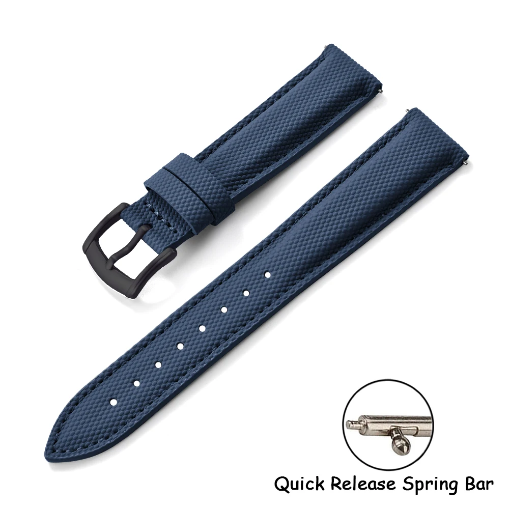 BUSLUO Neues beschichtetes Segeltucharmband 18/19/20/22 mm Sportgewebe Wasserdichtes Armband Universelles Zubehör für Smart Watch Huawei/Samsung 6