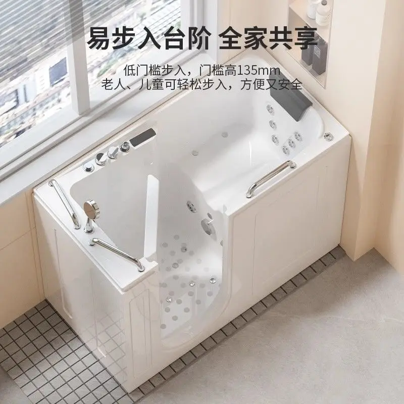 

Walk-in heated bathtub for the elderly