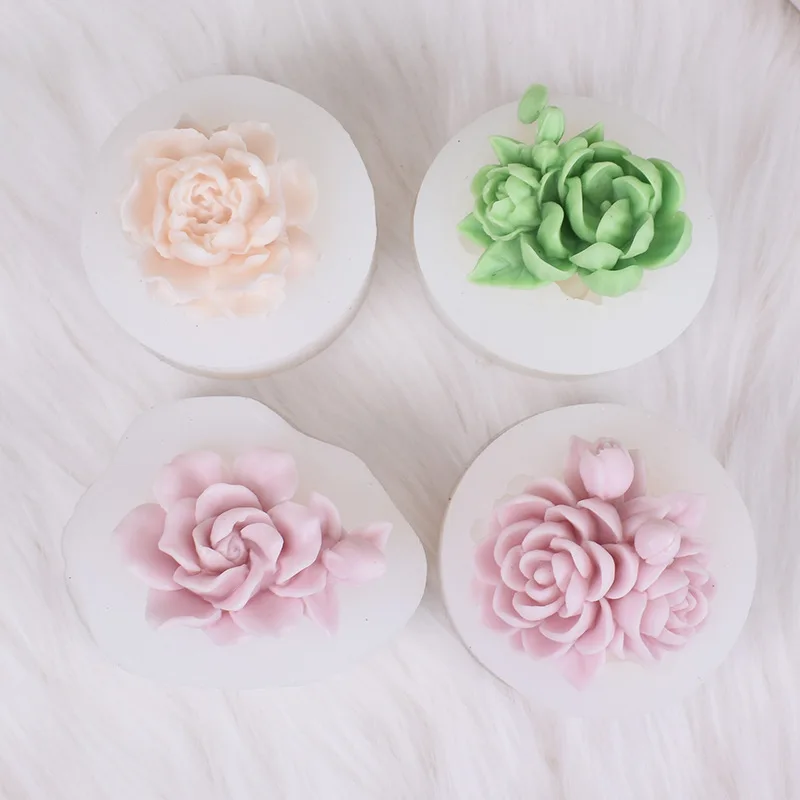 Flower Aromatherapy Gypsum Listing Silicone Mold DIY Drop Rubber Ornament Mould 15084-1