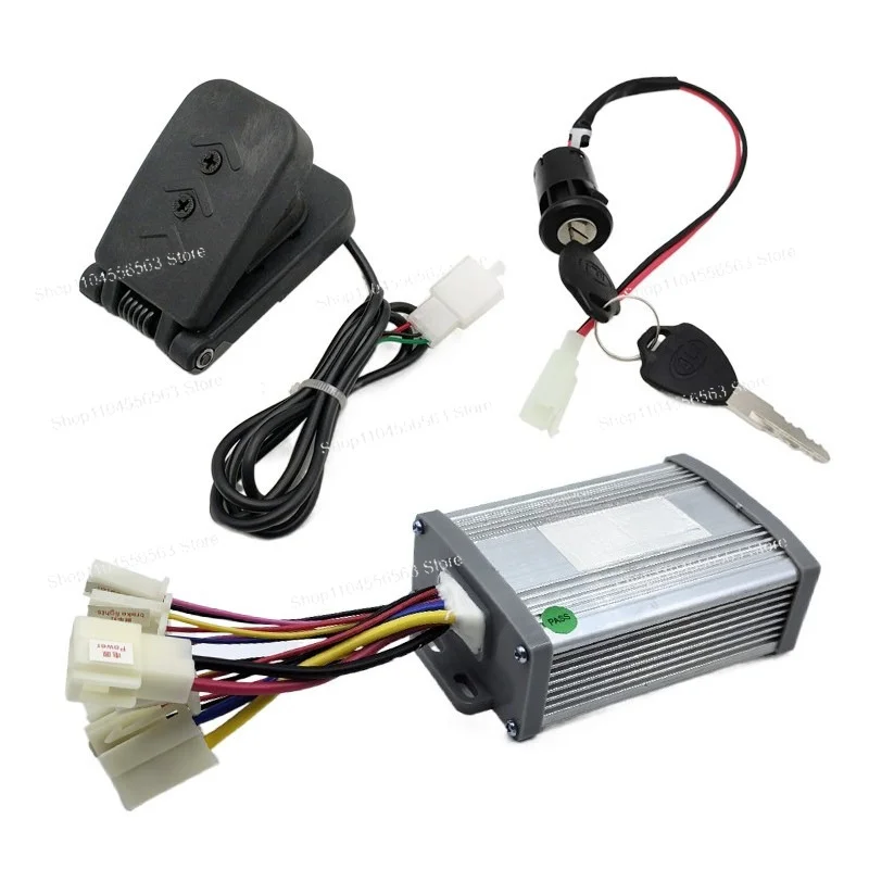 24V 36V 48V 1000W Brushed DC Motor Controller Foot Pedal Accelerator Power Lock Switch for Electric Vehicle Scooter