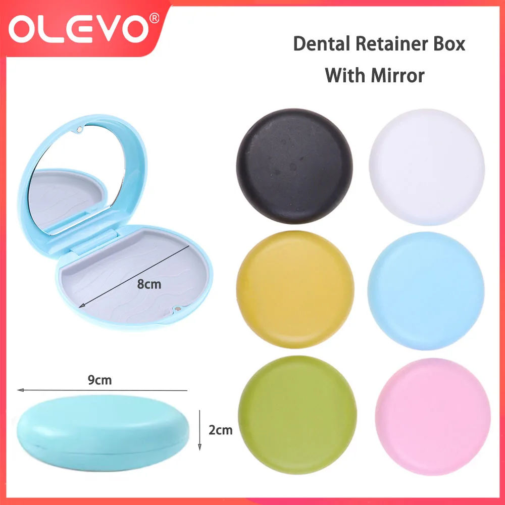 Dental Invisible Brace Retainer Box With Mirror Mouth Guard Denture Storage Orthodontic Aligner Case False Teeth Organizer