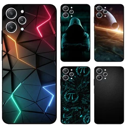 For Xiaomi Redmi 12 Case Redmi12 Cool Painted Silicone TPU Soft Cover for Xiaomi Redmi 12 4G Cases Black Protective Phone Shells