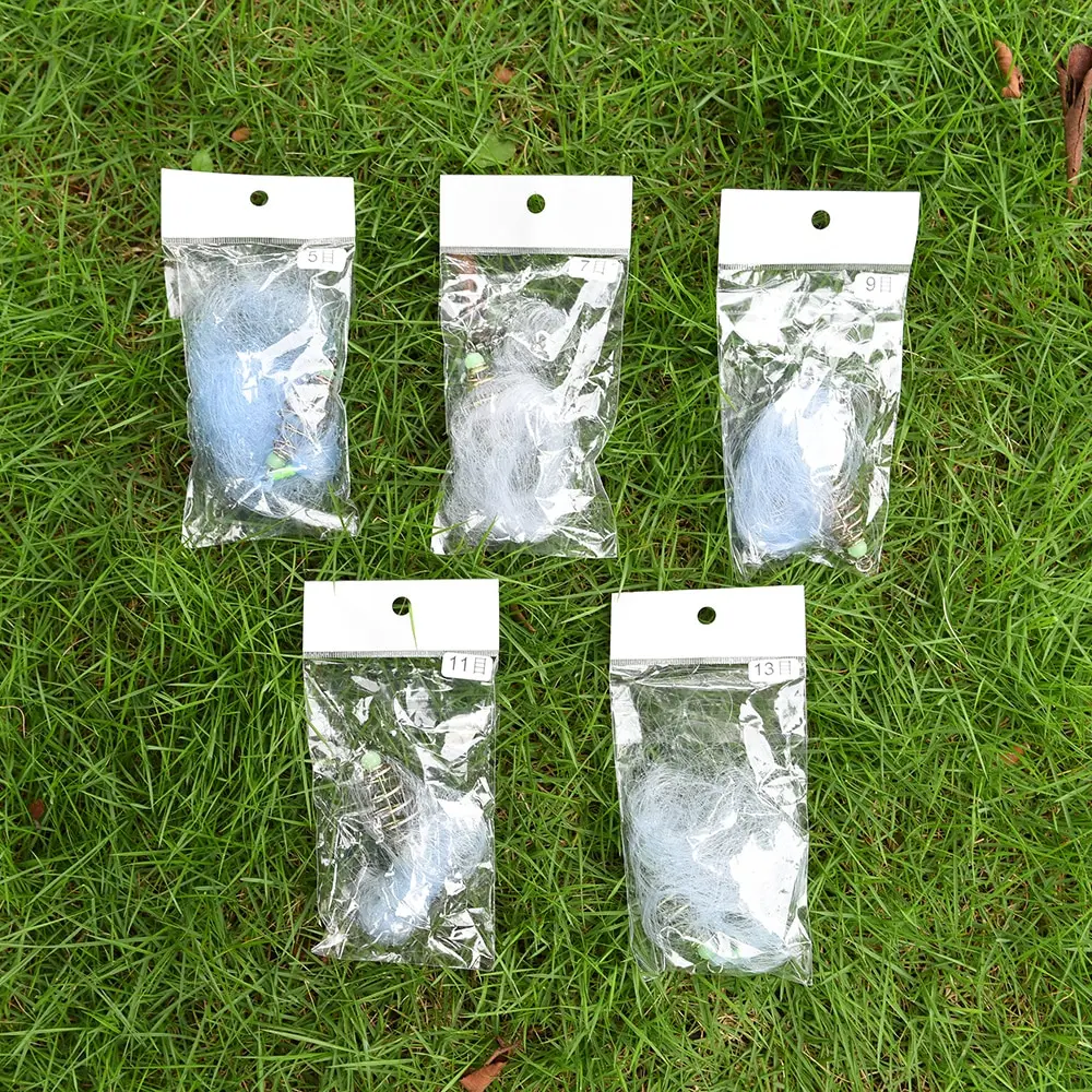 2 قطعة صافي صيد سمك الشبوط معالجة Pesca النحاس الربيع الضحلة الصيد المعاوضة مع مضيئة الخرز شبكة صافي للصيد الليلي