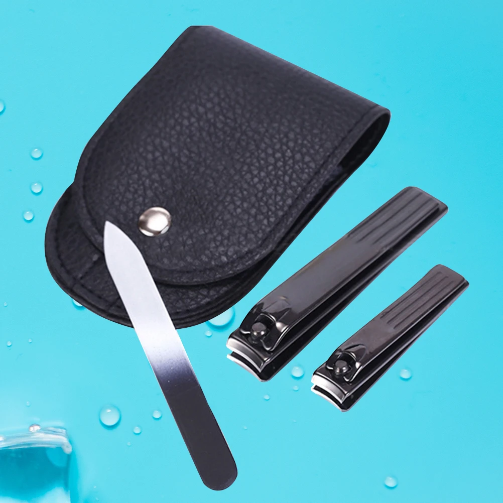 

3Pcs Nail Clipper Set Stainless Steel Manicure Pedicure Tools Case Fingernail Cutter Toenail Clipper Nail File