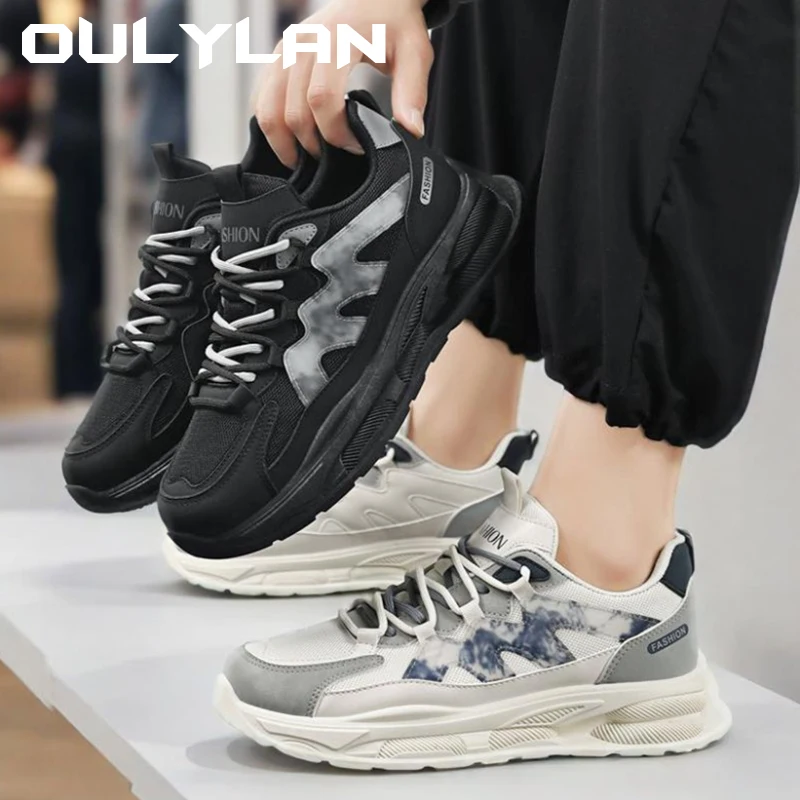 

Oulylan New Men's Mesh Sports Leisure Shoes Thick Sole Height Increasing Design Sports Sneakers Walking Shoes Casual Sports Shoe