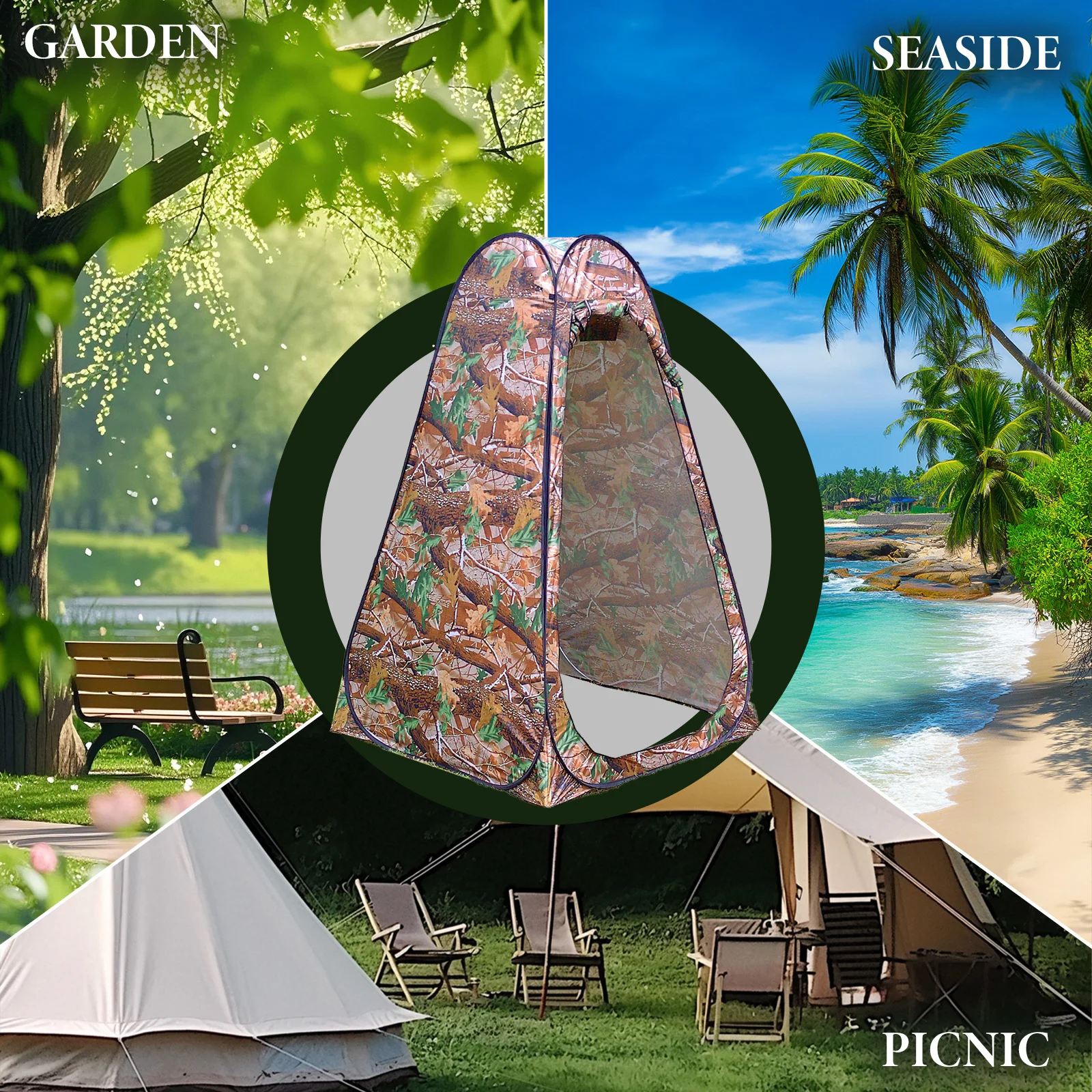 1Set Pop Up Shower Tent Durable Materials Portable Outdoor Privacy Toilet Changing Room Camping Beach Pool