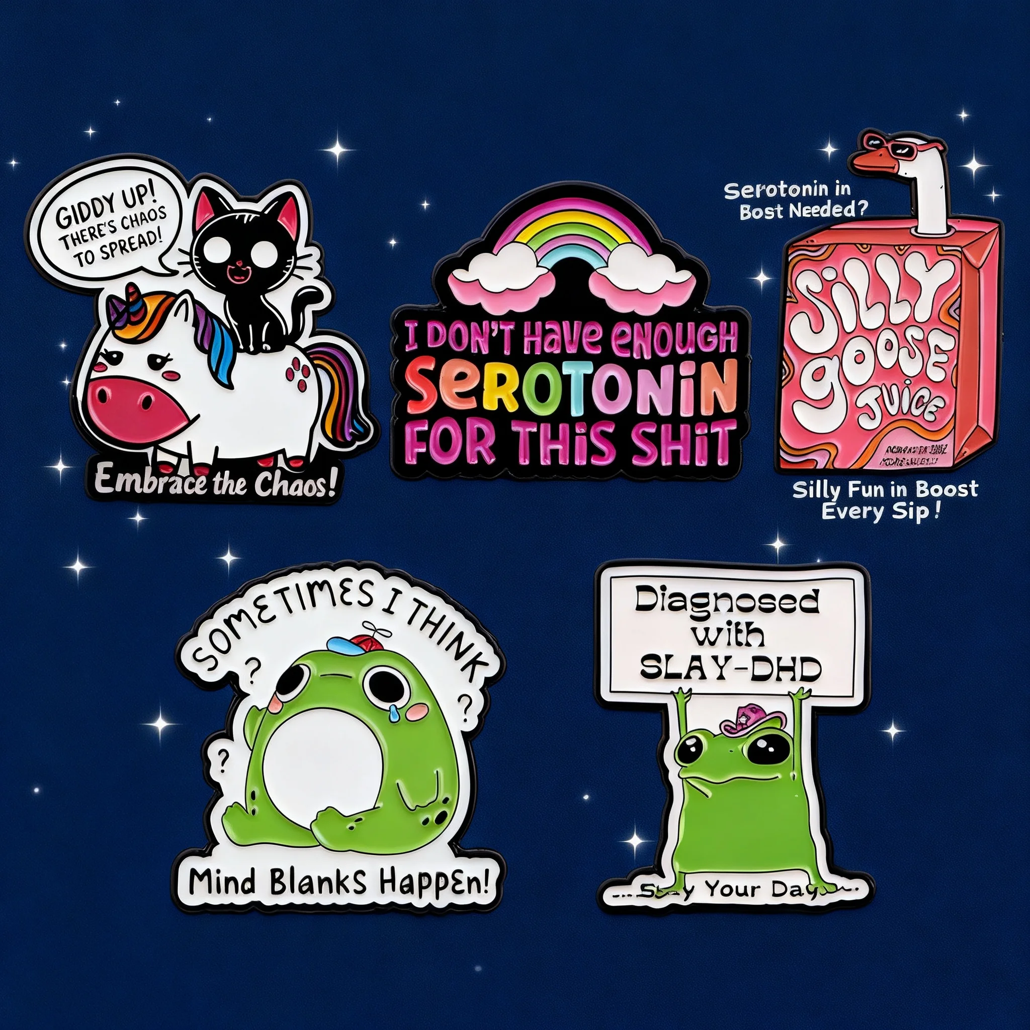 Cute Black Cat Enamel Pin Cartoon Goose Badges Rainbow Brooches for Women Lapel Pins Cosplay Accessories Backpack Toys Gifts