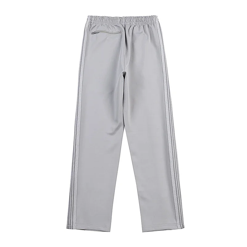 Arrival Solid Gray Sweatpants Butterfly Embroidery Webbing Track Stripe Pants Zipper Oversize Men Women Casual Trousers