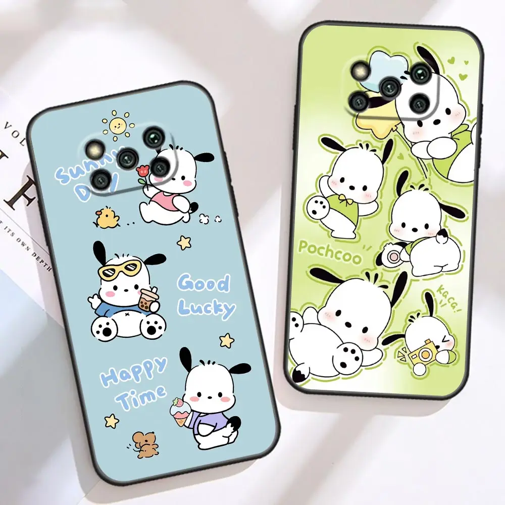 Cartoon Cute Pochacco Phone Case For Xiaomi Poco X5 X4 X3 M5 M4 M3 F5 F4 F3 GT Pro NFC Black Shark 5 Mix 3 4 Case Funda Shell