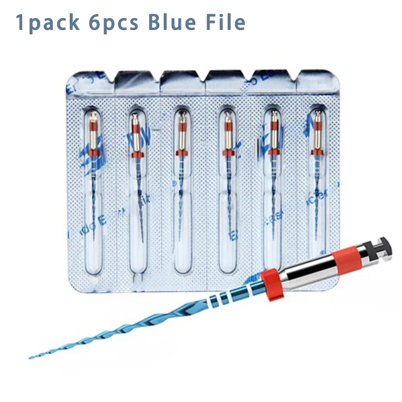 Image of 21/25/31mm Dental 1 Packung/6 Stück Blaue Reziprok-Bewegliche Endo NITI Wärmebehandlungsfähige Endodontische Feilen für Wurzelkanalbehandlung