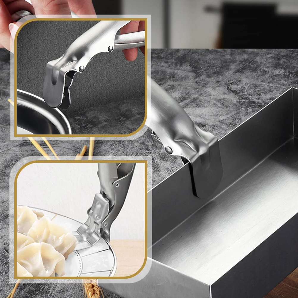 

Stainless Steel Pan Clip Heavy Duty Hot Plate Clamp Smooth Edges Kitchen Gadget Baking Tool Cookware Holder Camping