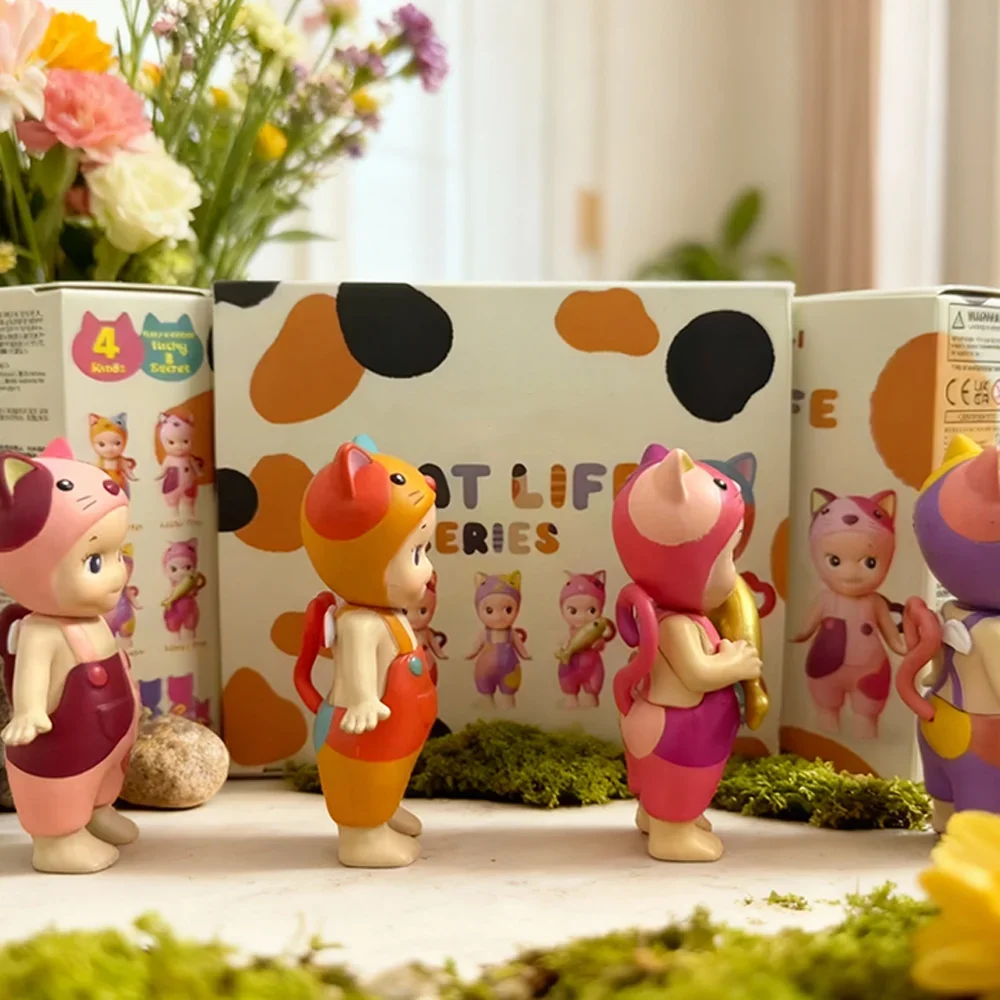 جديد حار جودة عالية سوني الملاك الشكل الصغير القط ليف سلسلة صندوق أعمى 3 محظوظ 1 حلية مخفية العصرية عيد ميلاد هدية الكريسماس #4