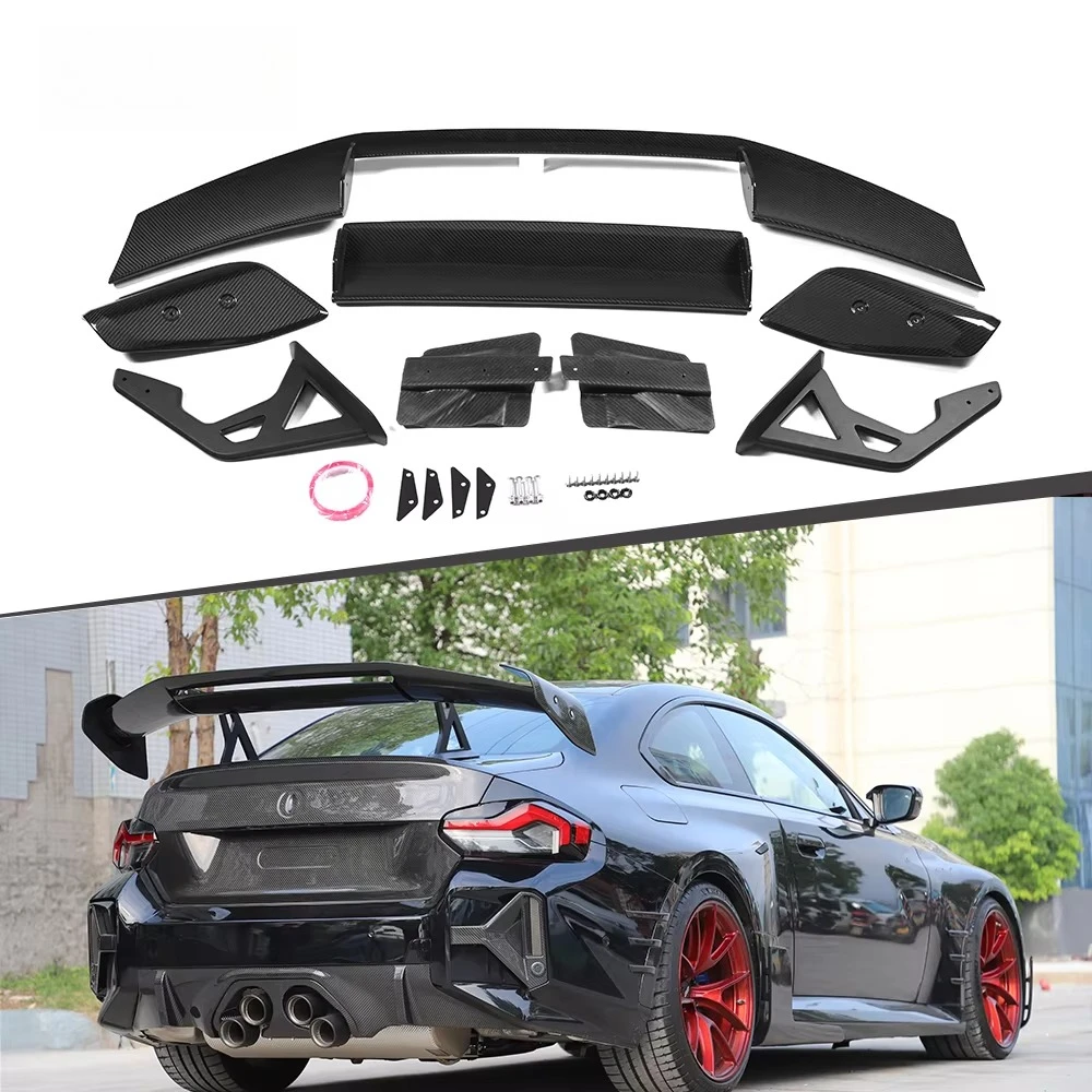 

Спойлер на багажник из сухого карбона в стиле AD-R3 с наклонной накладкой (Swan Neck Wing) для G80 M3, G82 G83 M4, G87 M2, G42 2 Series, M240i, сплиттер, накладка на багажник