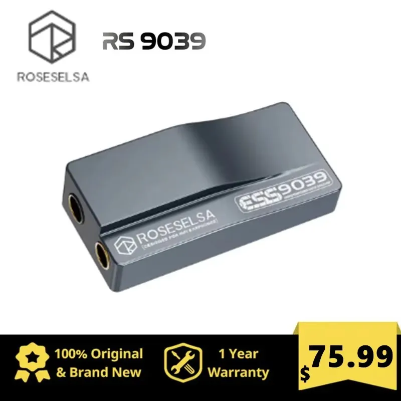 ROSESELSA RS9039 Portable Flagship-Grade USB DAC/AMP All-new ES9039Q2M Chip TypeC Headphone Amplifier DSD256 3.5mm 4.4mm Output