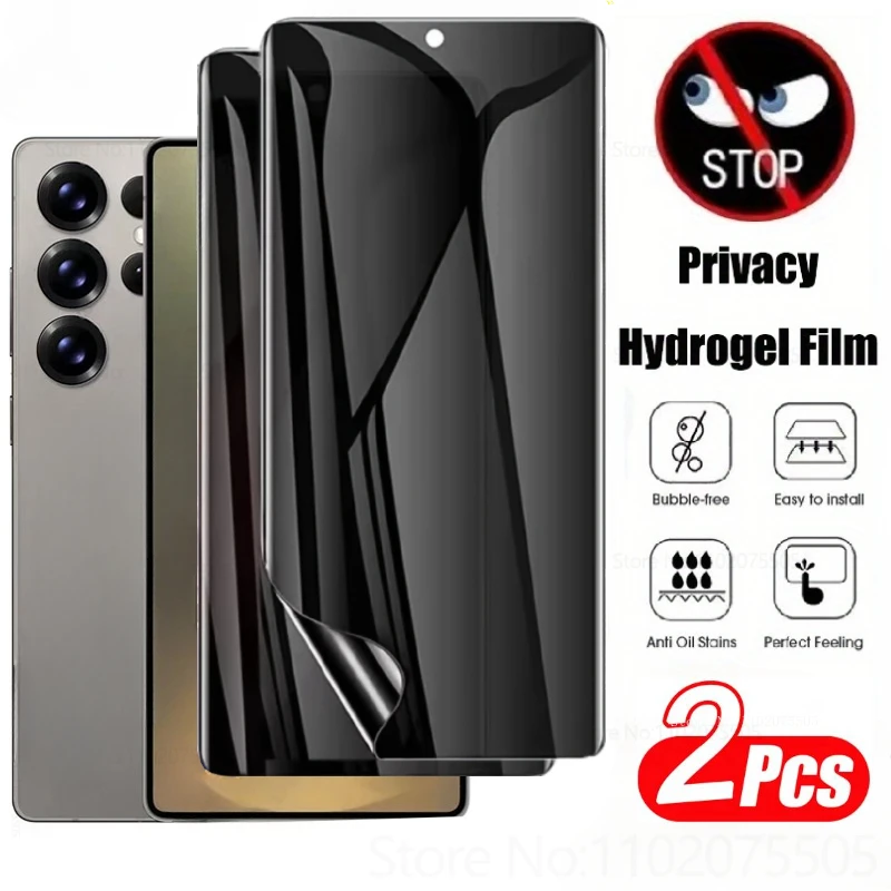 2 Stück Anti-Spy Hydrogel-Folie für Samsung Galaxy S25 S24 S23 Ultra S22 S20 Plus Displayschutzfolie für Samsung Note 20 Ultra 10 9 8