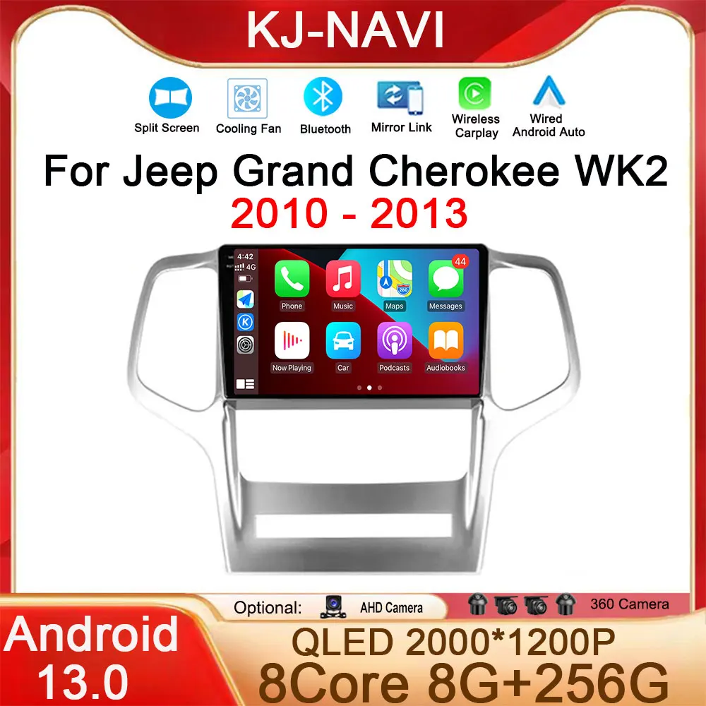 

9 "Android 13 для Jeep Grand Cherokee 2008 2009 2010 2011 2012 2013 Автомобильный мультимедийный стерео плеер Авторадио Навигация GPS BT DSP