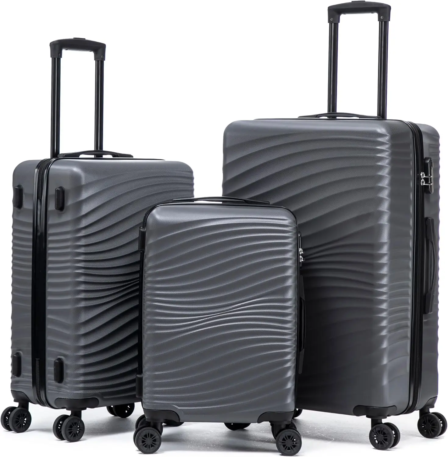 Rosamo Luggage Sets 3 Piece, ABS Suitcase Set (20/24/28), Hardside luggage with Spinner Wheels, Travel Luggage,14x8x9 Airline Approved Carry on, Lightweight Luggage with TSA Lock